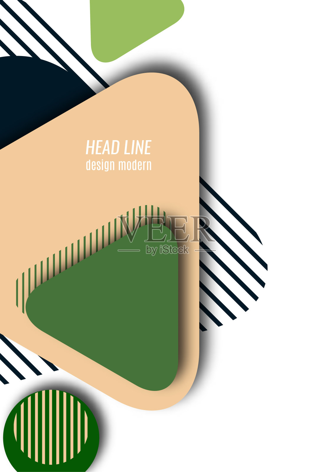 标志与速度线在一个圆形和一个三角形的形状。现代标志设计。创造性的符号或符号几何设计元素。向量插画图片素材