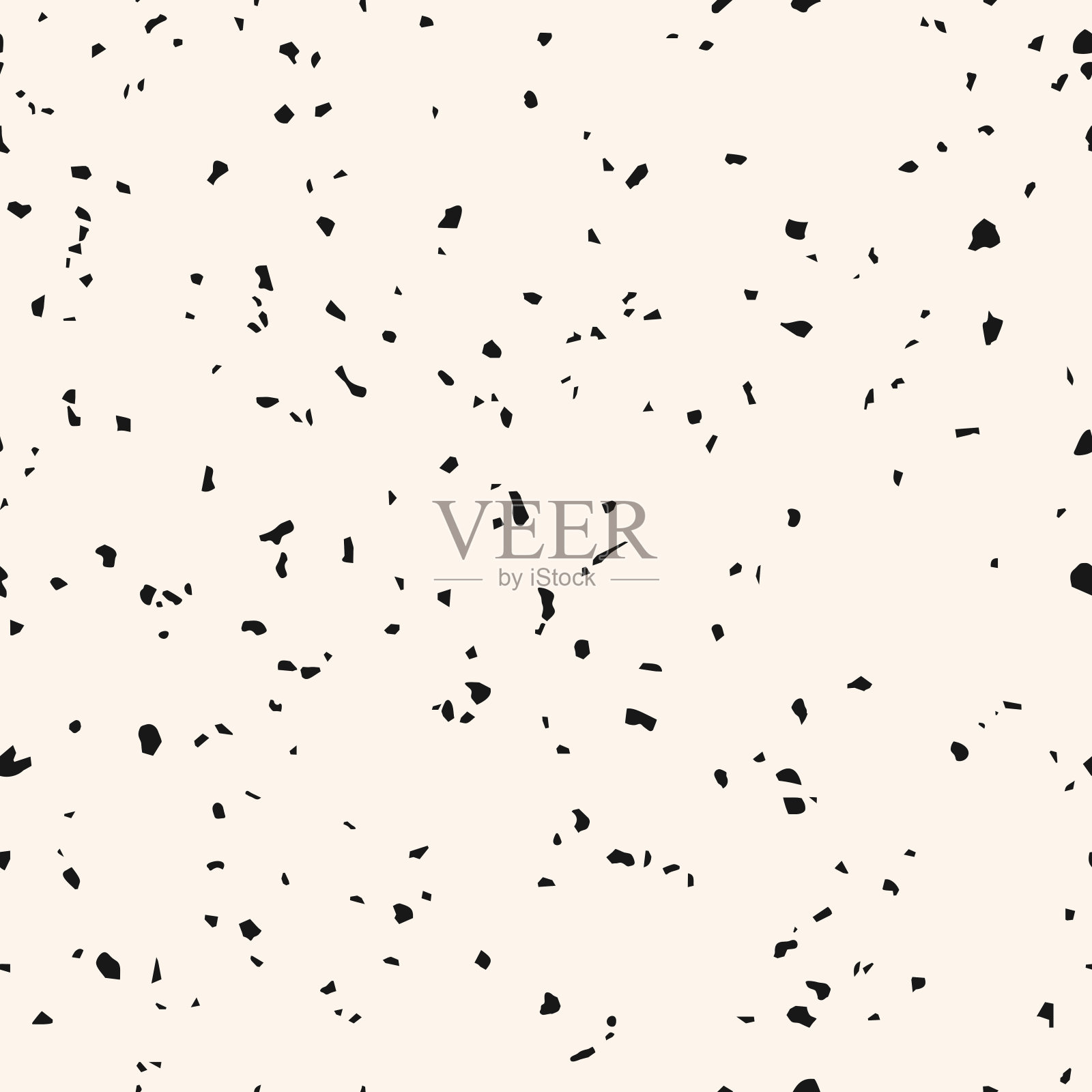 单色水磨石纹理。矢量无缝模式与混乱的纸屑插画图片素材