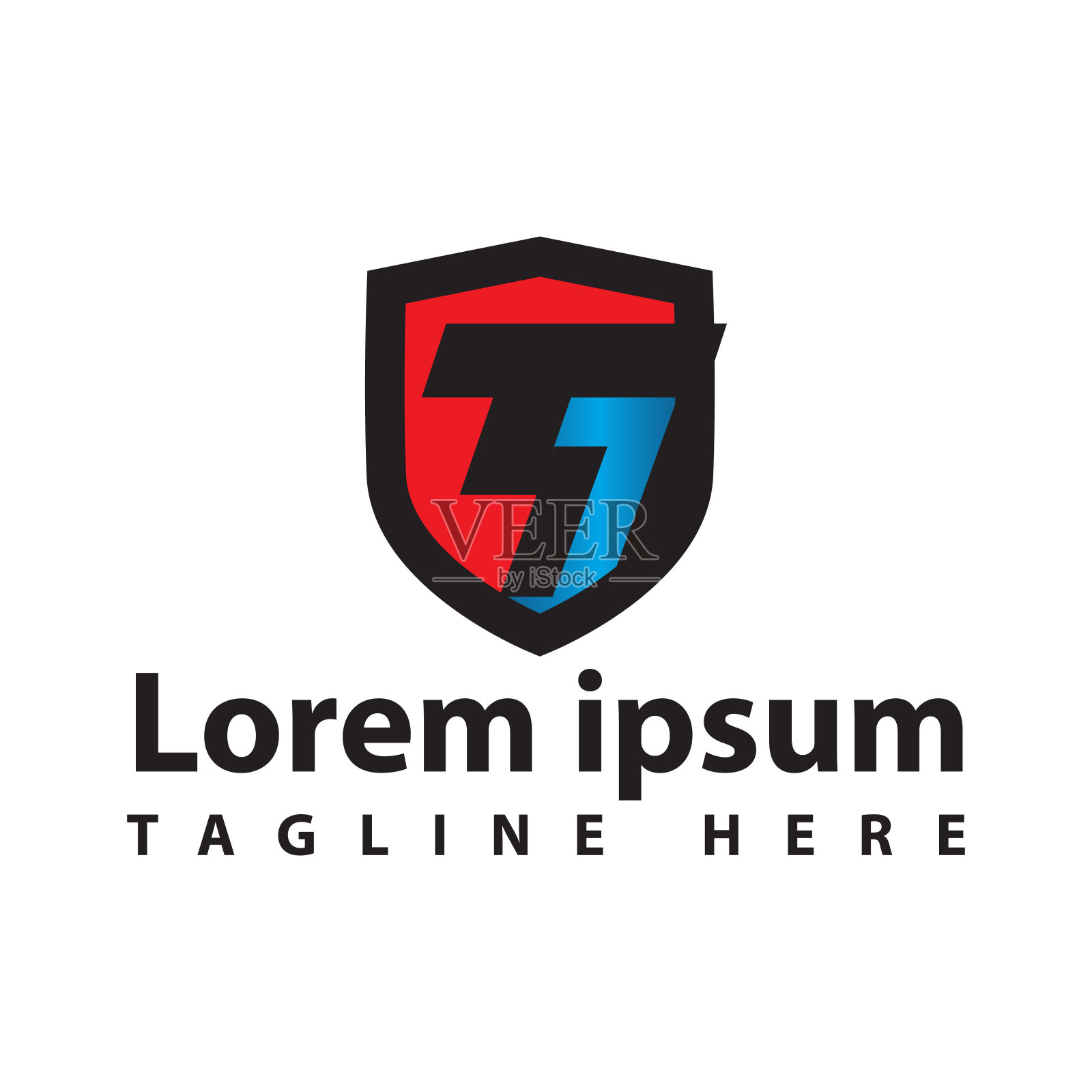 抽象纹理创意字母T闪光初始标志设计矢量模板插画图片素材