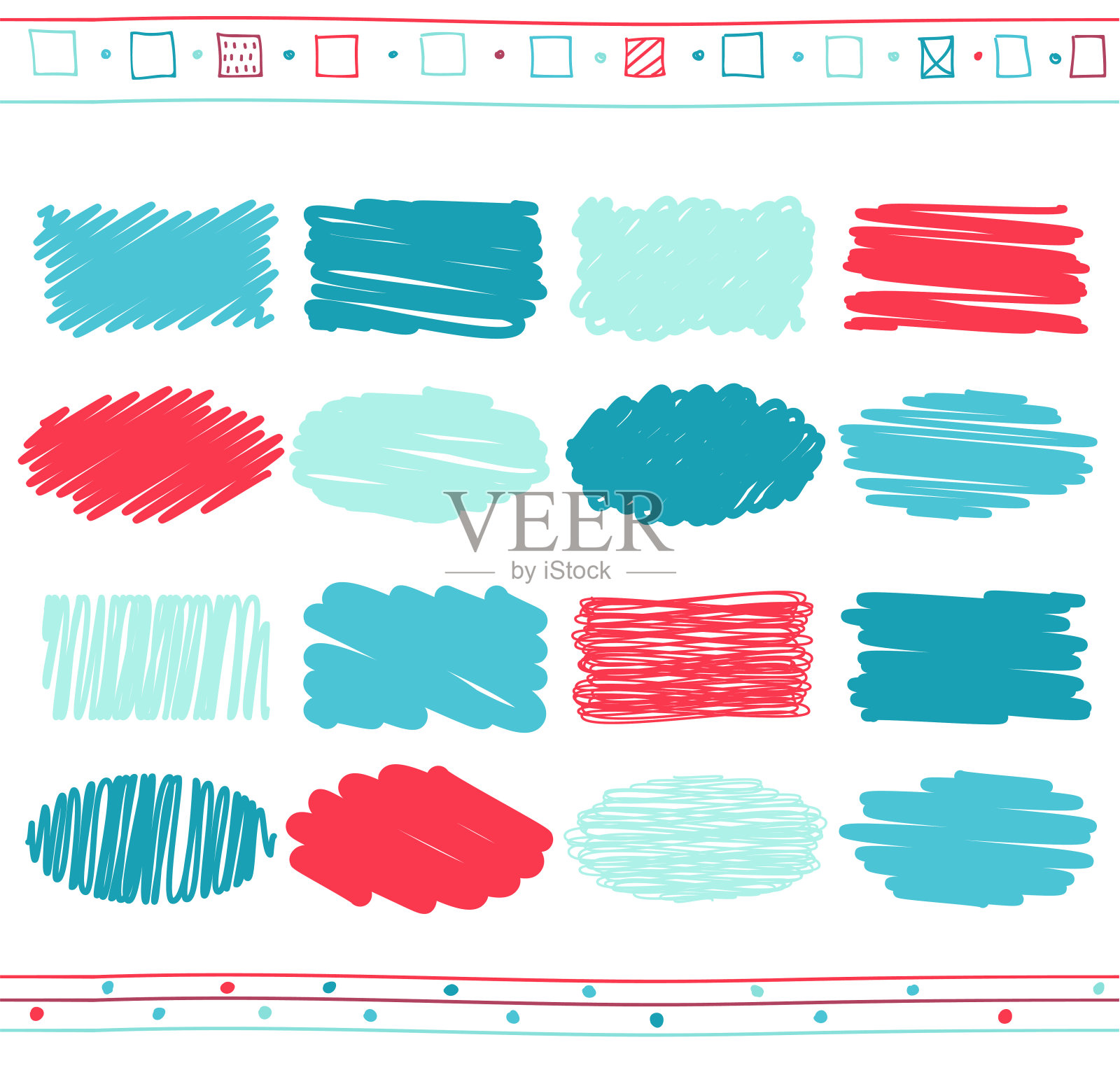 向量集合的涂鸦元素插画图片素材