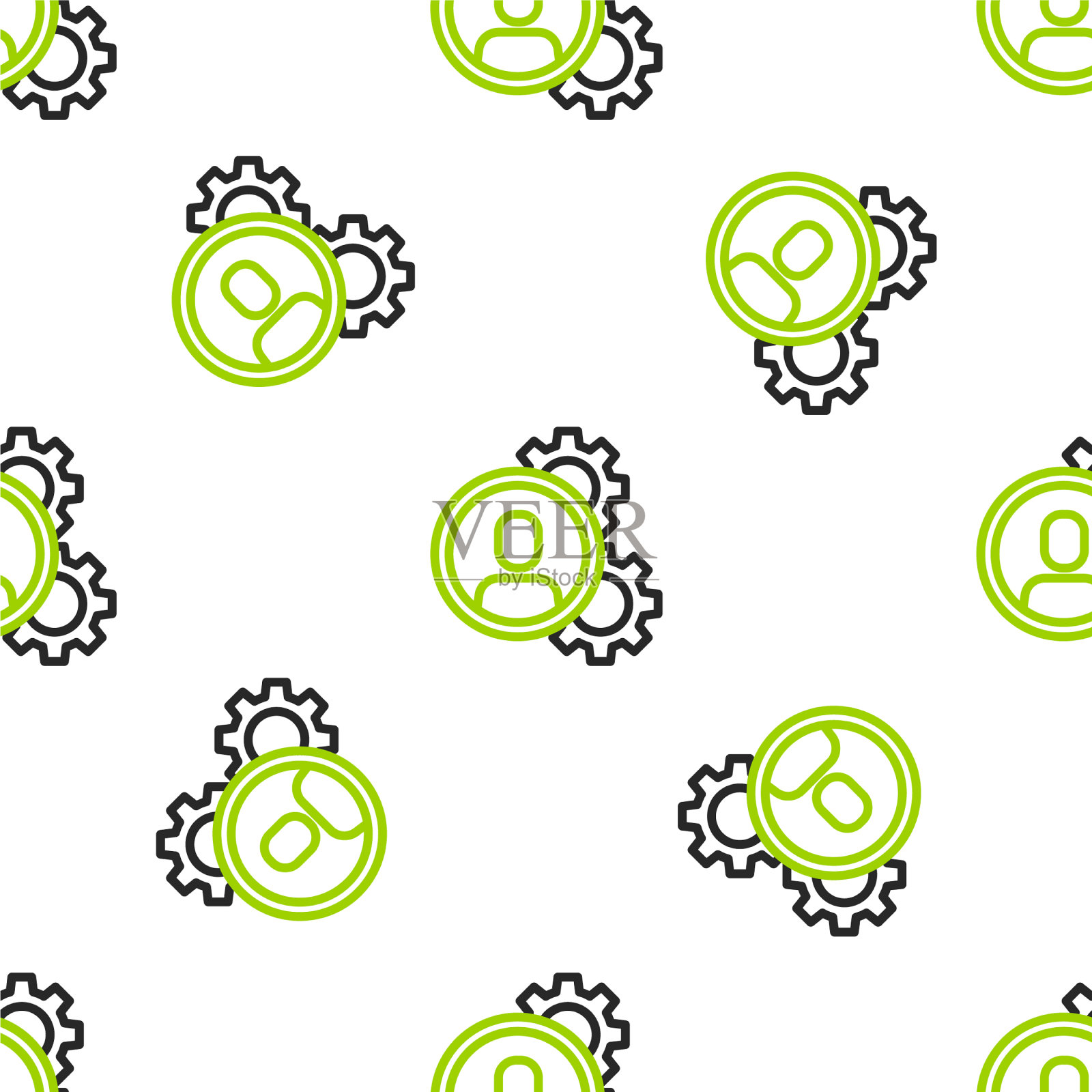 线头狩猎图标孤立无缝模式图标素材