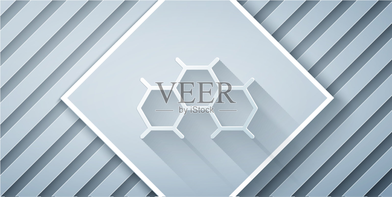 剪纸化学式图标孤立在灰色插画图片素材