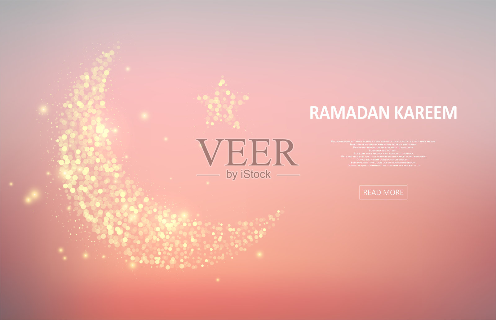 抽象的阿拉伯月亮与星星插画图片素材