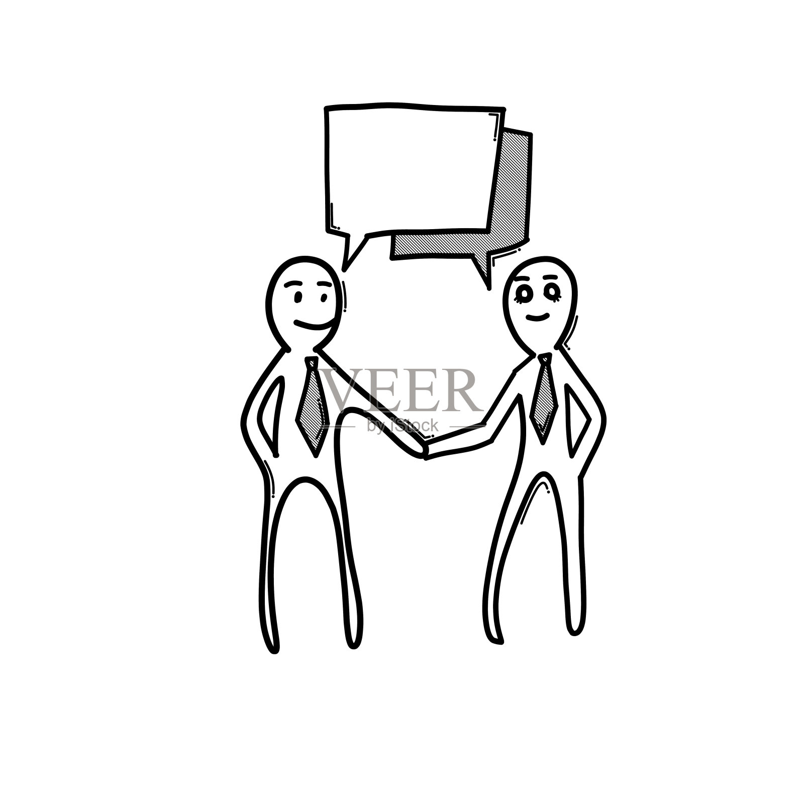 人说话。涂鸦矢量图标。手绘素描插图卡通线eps10插画图片素材