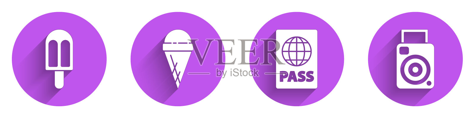 把冰淇淋放在华夫蛋筒护照里图标素材