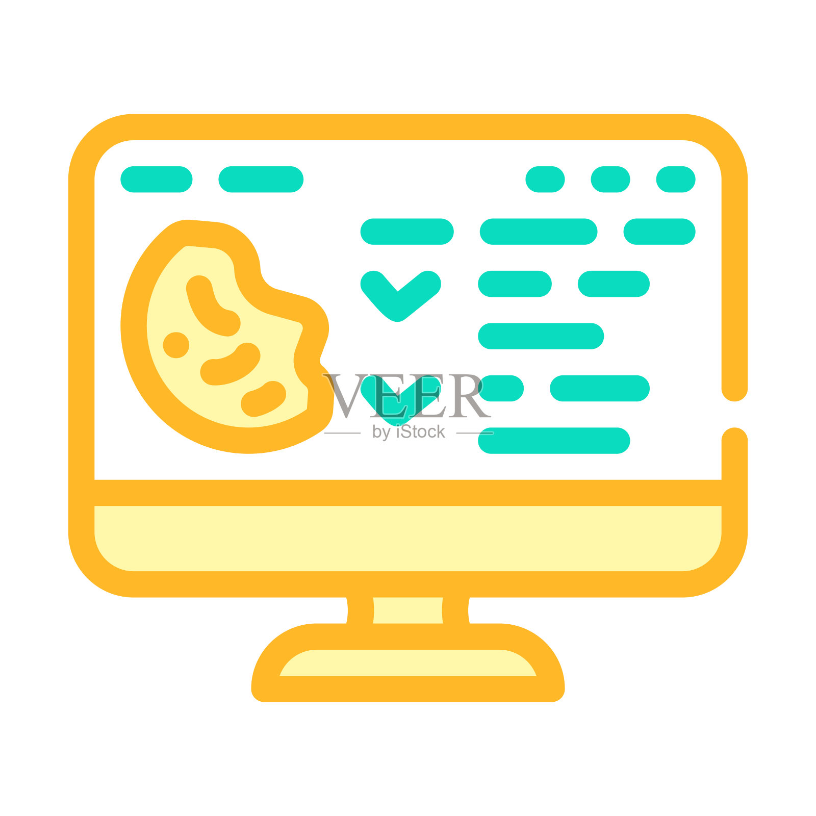 访问饼干颜色图标矢量插图插画图片素材