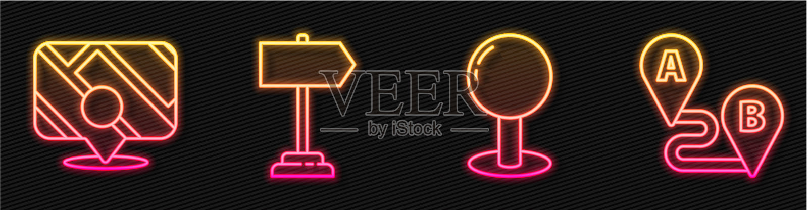 设线推针信息图城市地图插画图片素材