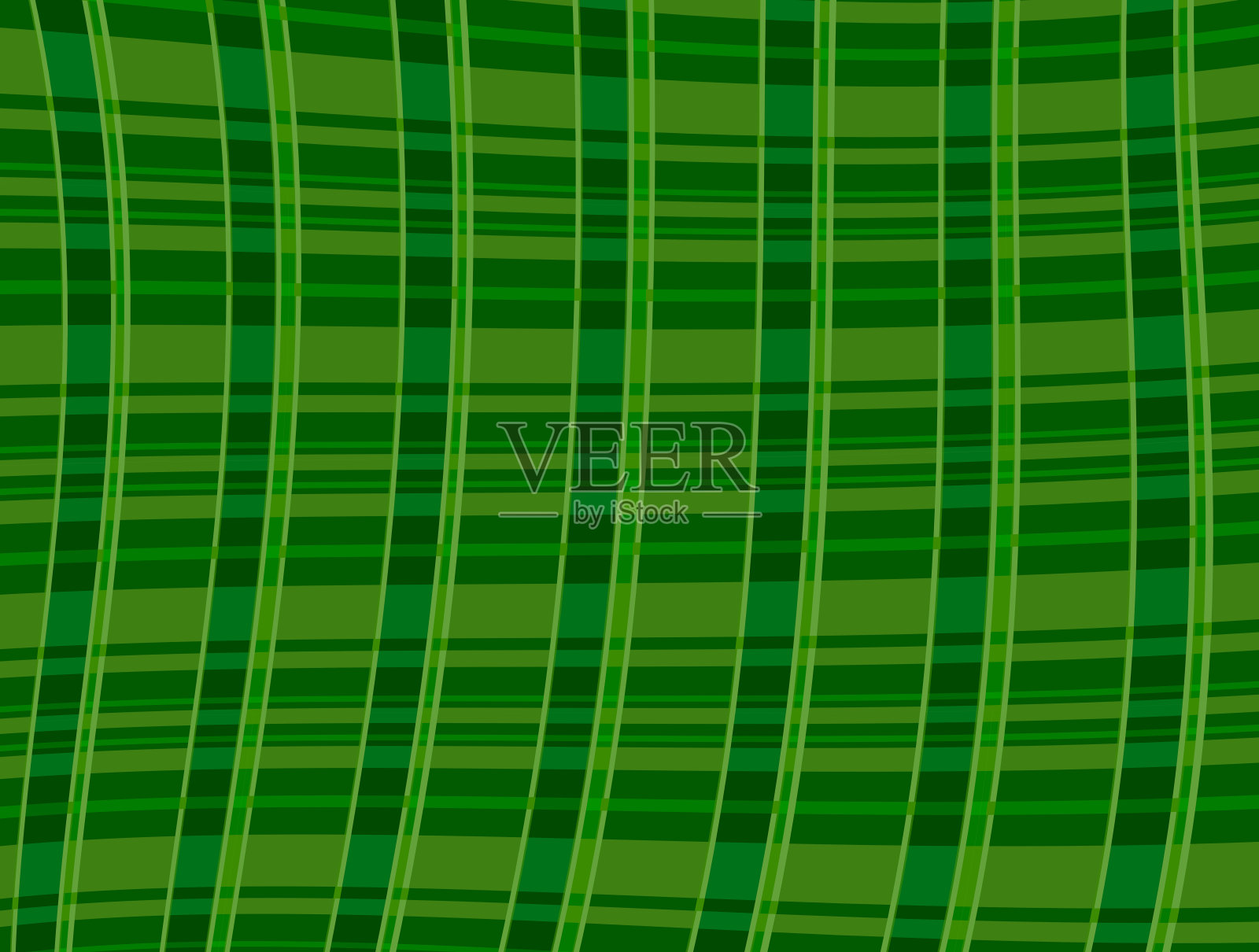 波浪形绿色格子图案为圣帕特里克日背景插图插画图片素材