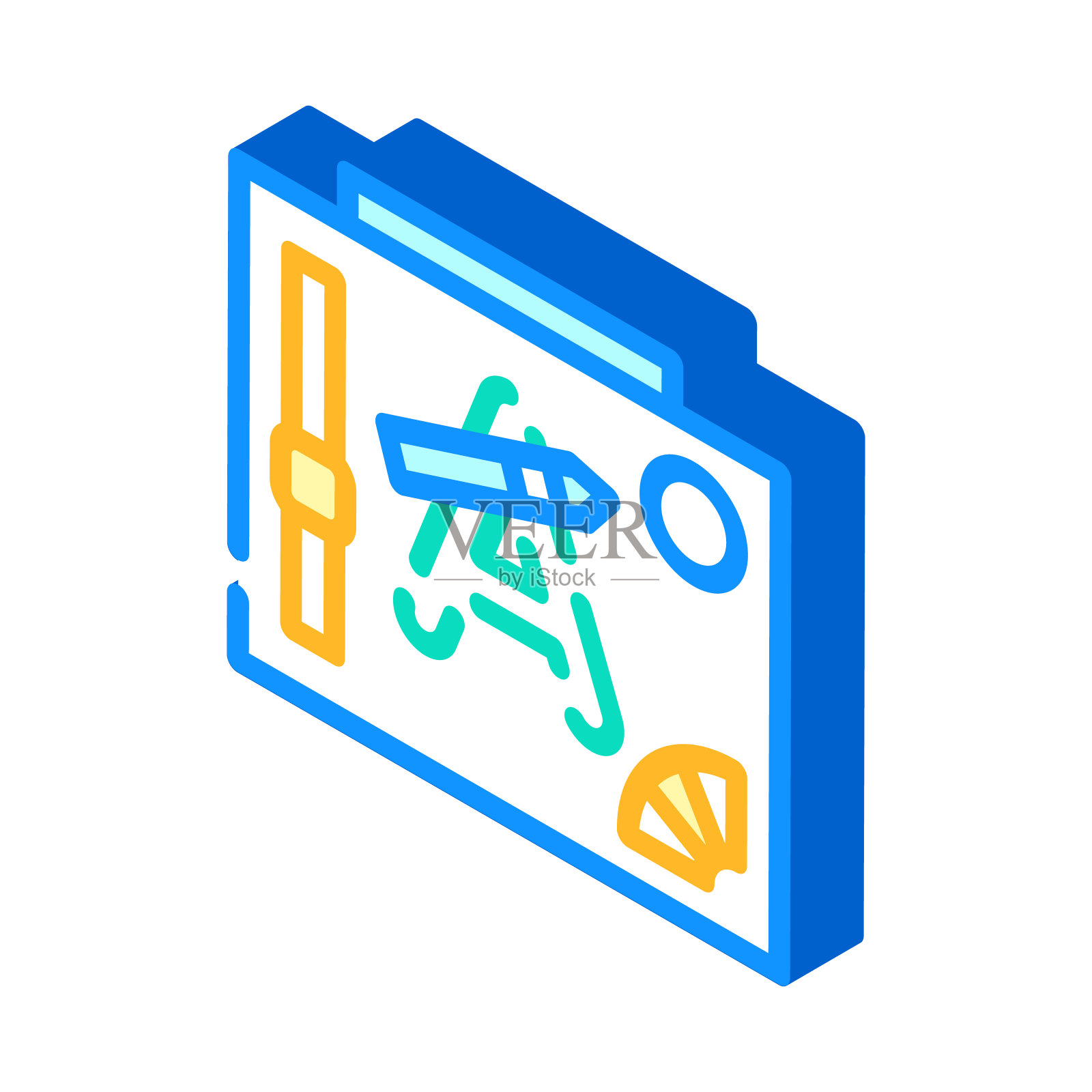 设计课程等角图标矢量插图图标素材