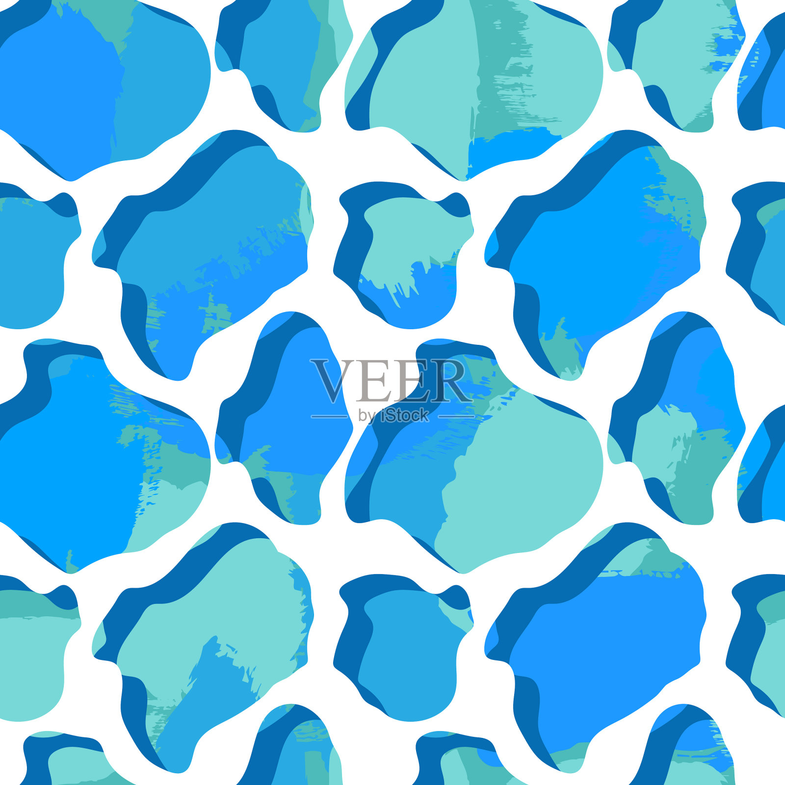 蓝色的海风插画图片素材