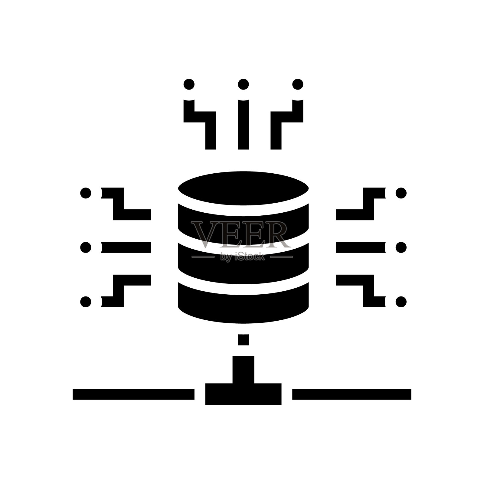 电子连接数字处理字形图标矢量插图插画图片素材