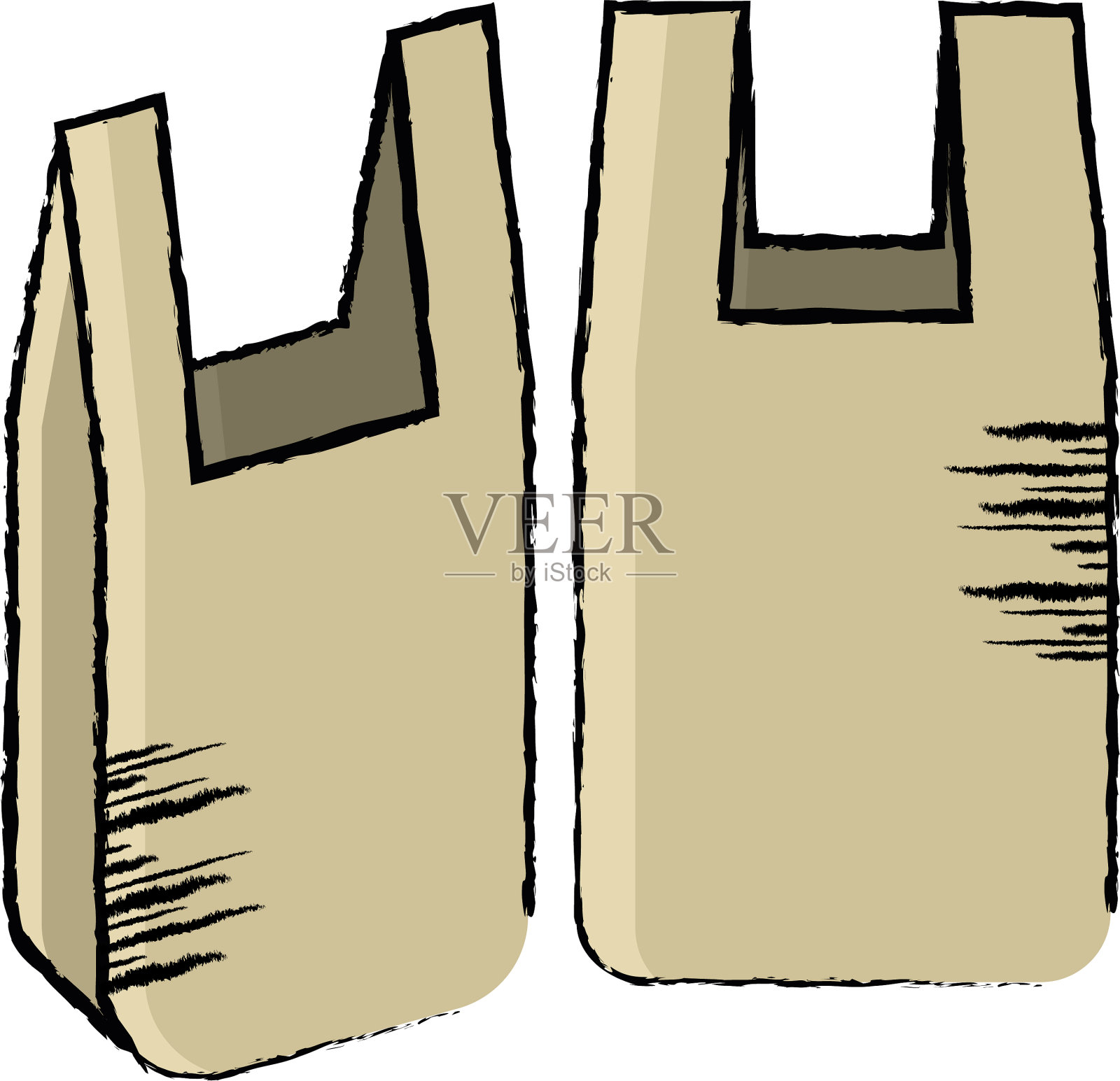 空购物袋图标插画图片素材