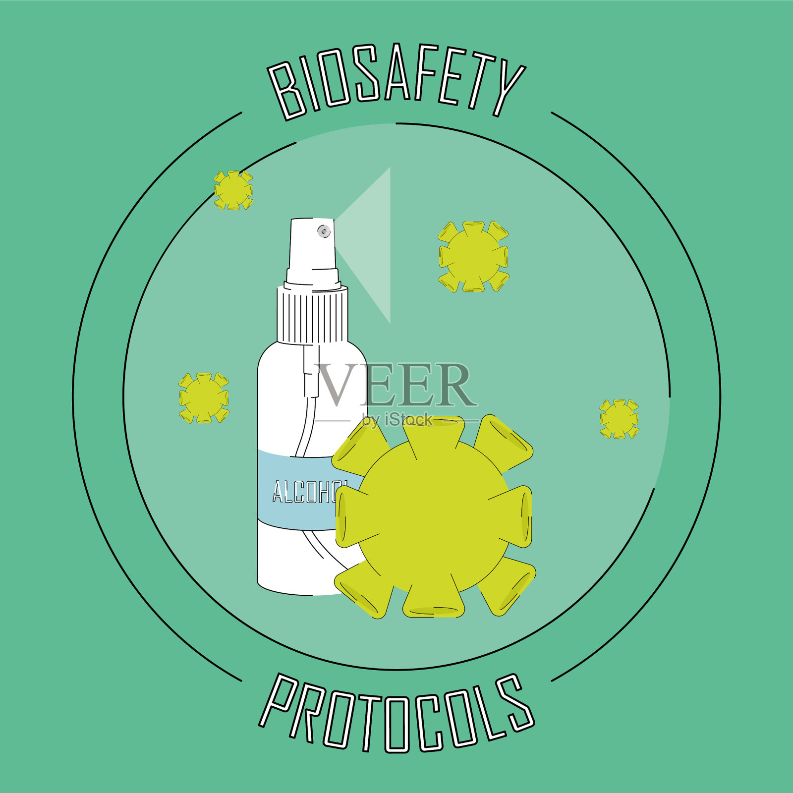 生物安全协议的海报插画图片素材