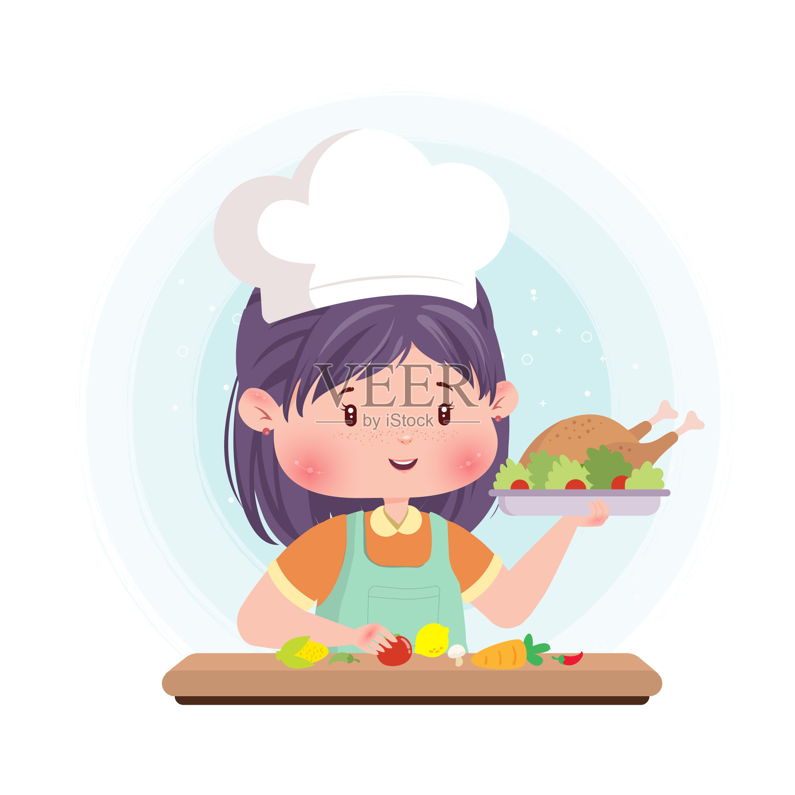 烹饪食物可爱的角色概念设计元素图片