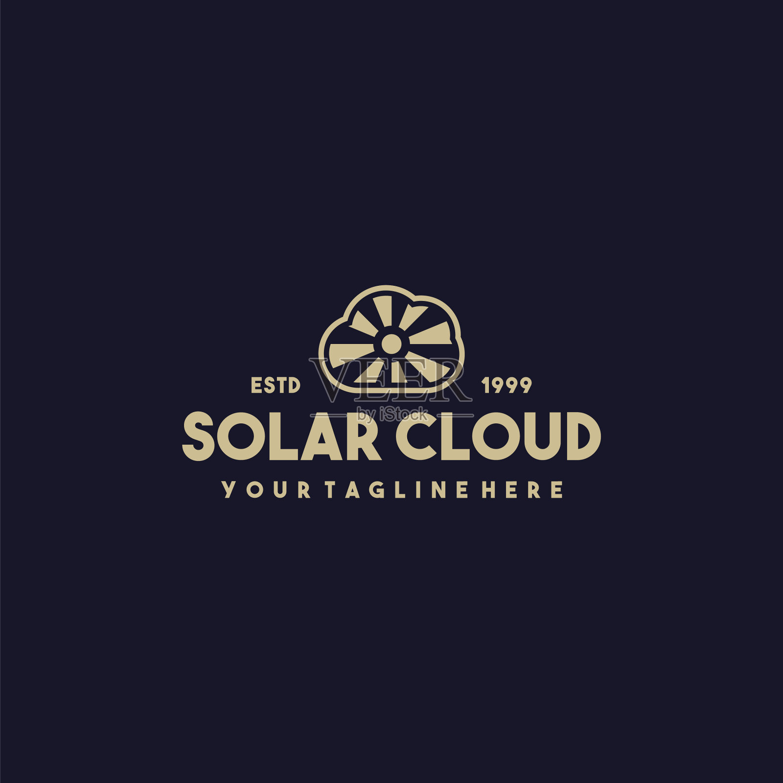 创意太阳云标志设计插画图片素材