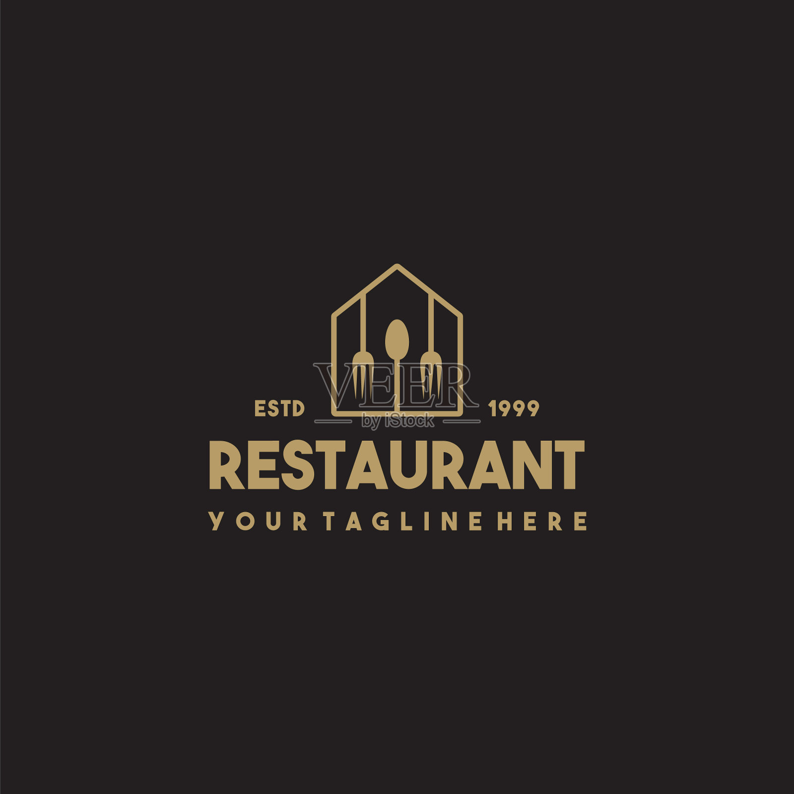 专业现代餐厅标识设计插画图片素材