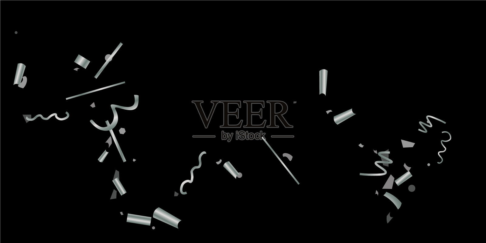 银色的纸屑插画图片素材