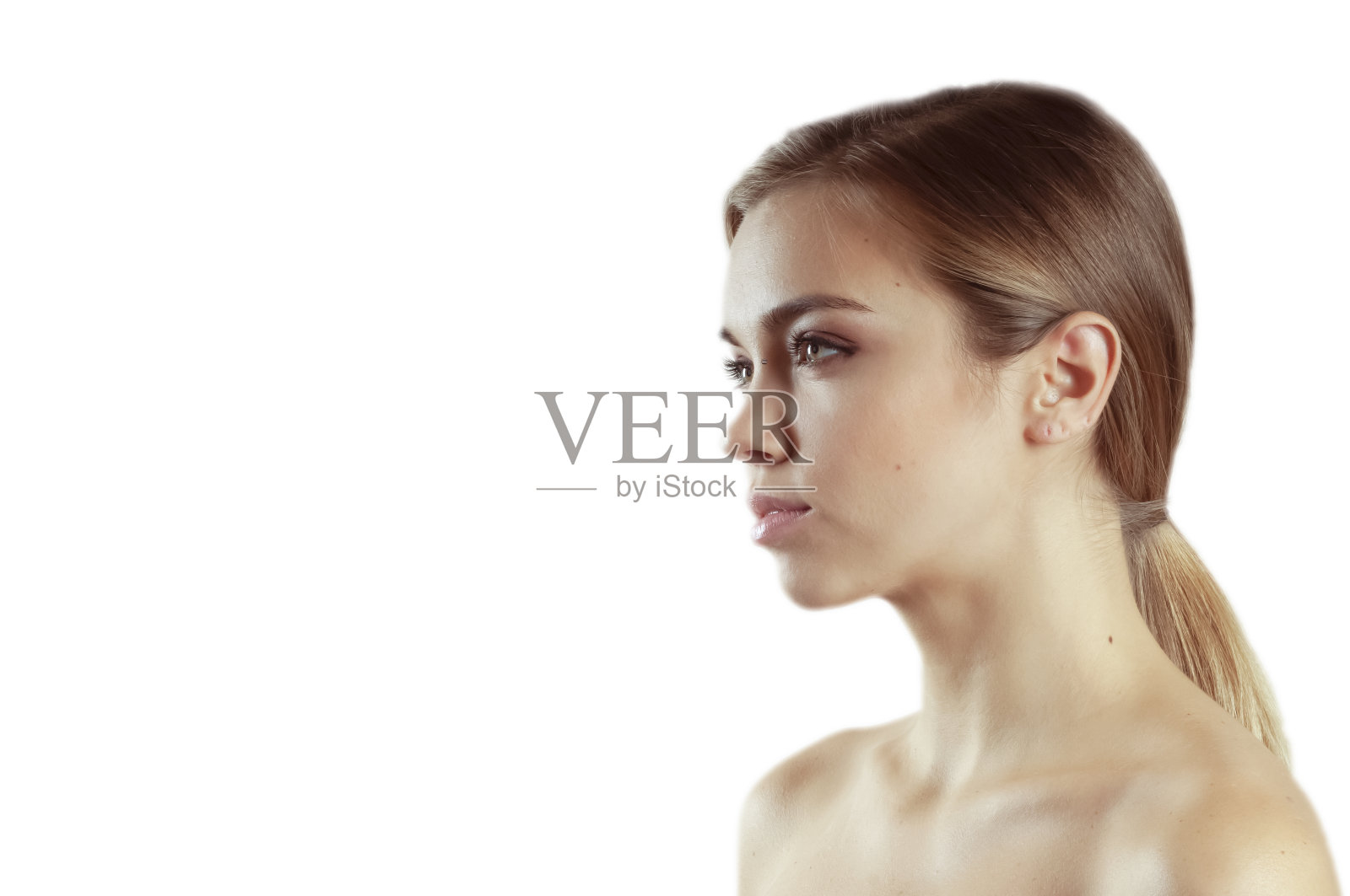 美丽的女人脸近距离肖像照片摄影图片