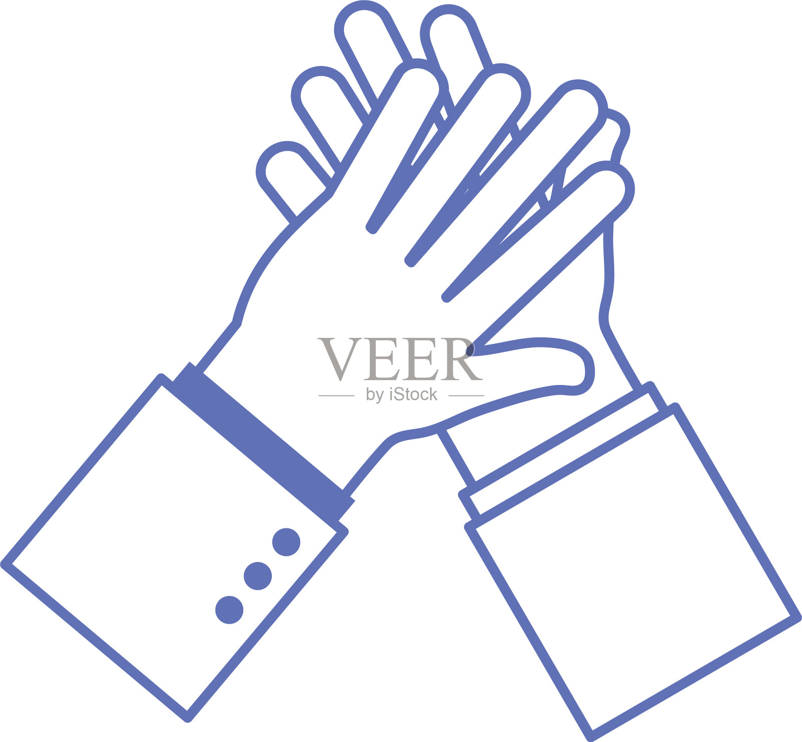 掌声、手势、语言、线条和填充风格插画图片素材