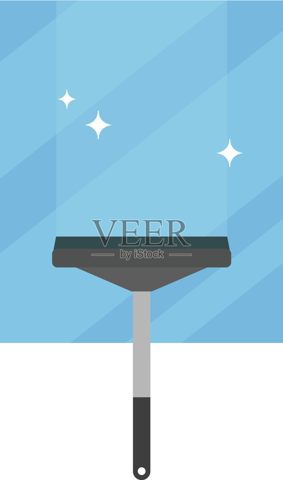 清洁玻璃和耙插画图片素材