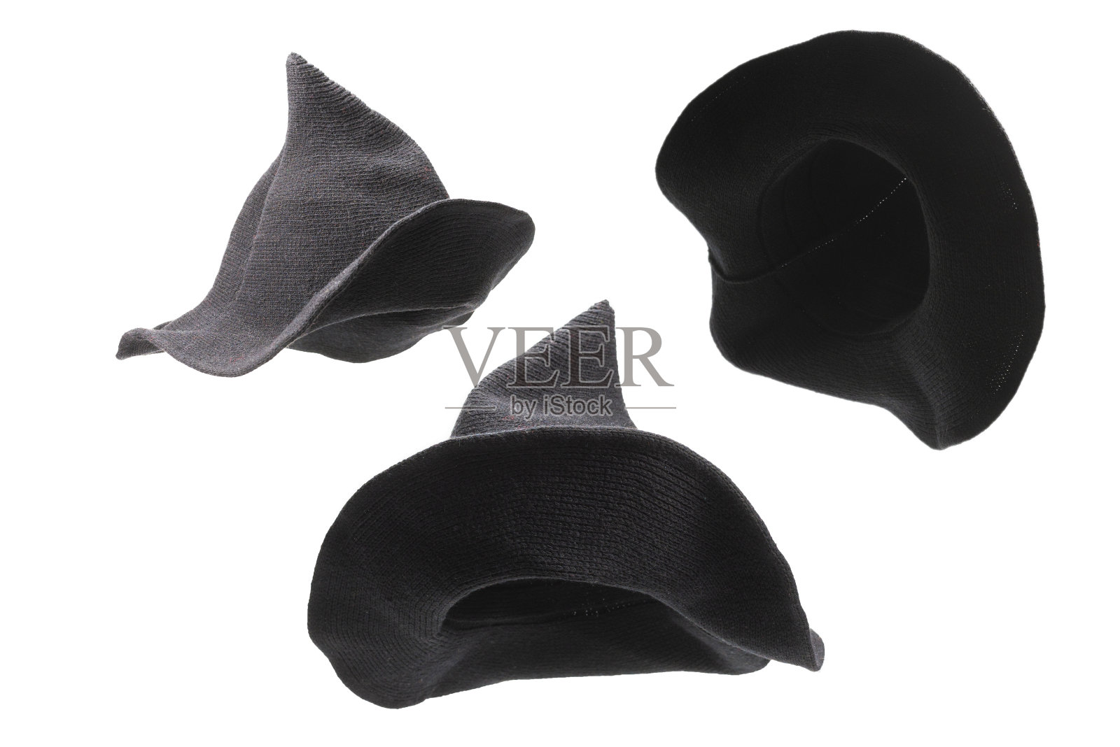 女巫羊毛帽孤立在白色的背景。照片摄影图片