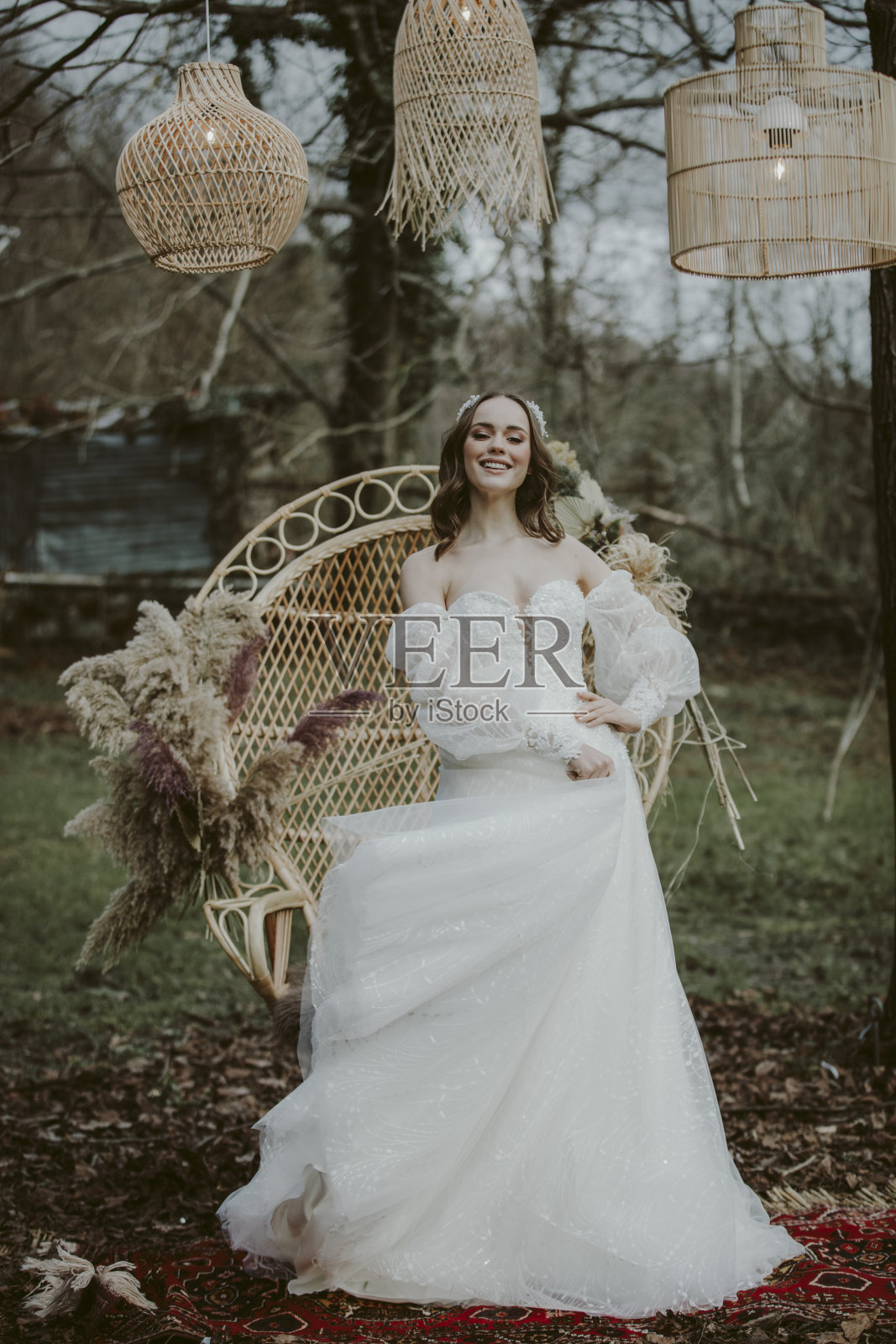 快乐新娘肖像照片摄影图片