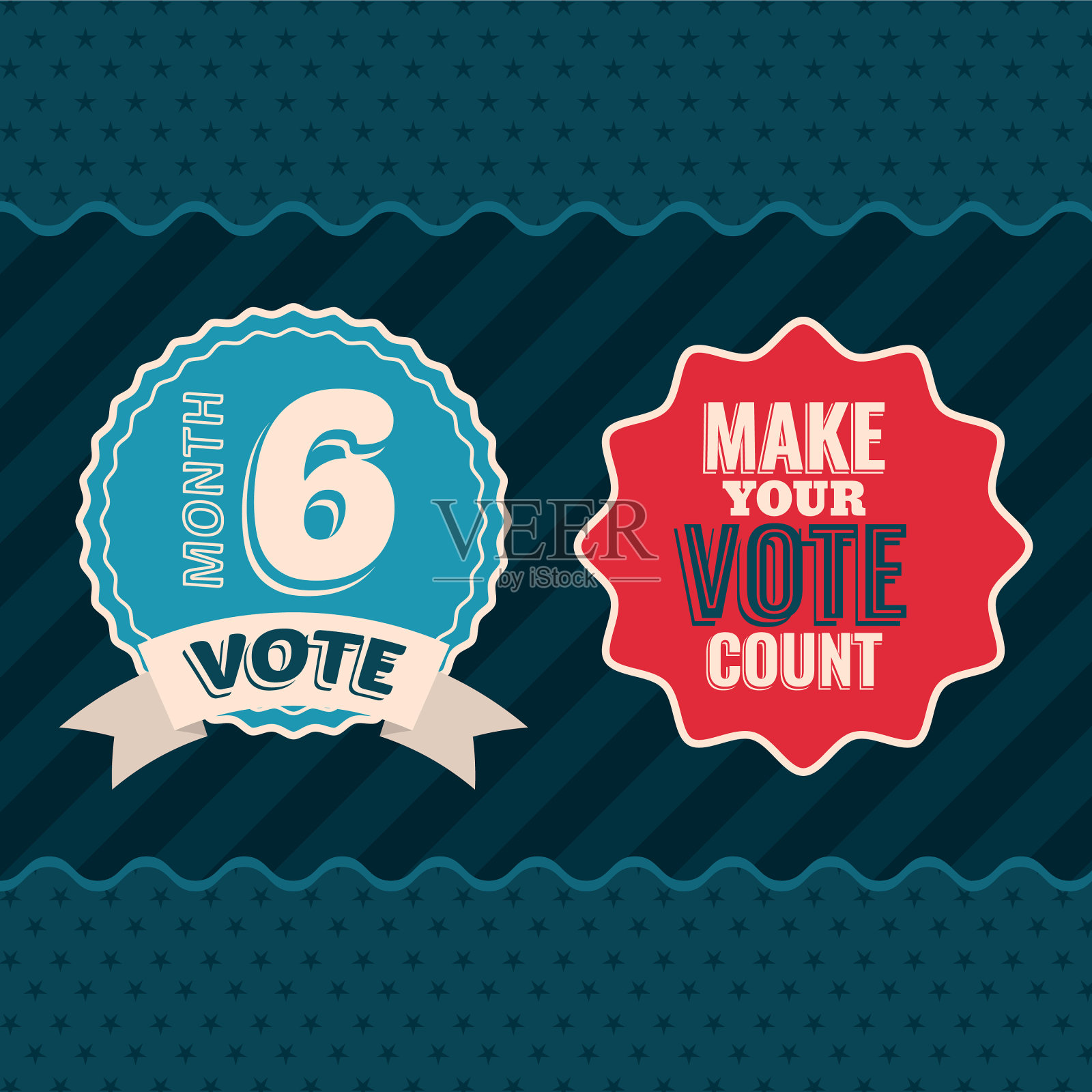 第6个月投票，让你的投票生效插画图片素材