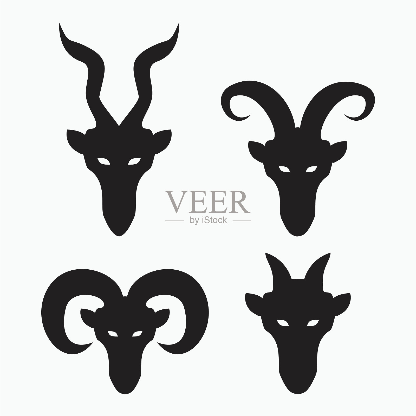 脸羊山羊比利山羊安哥拉山羊集合插画图片素材