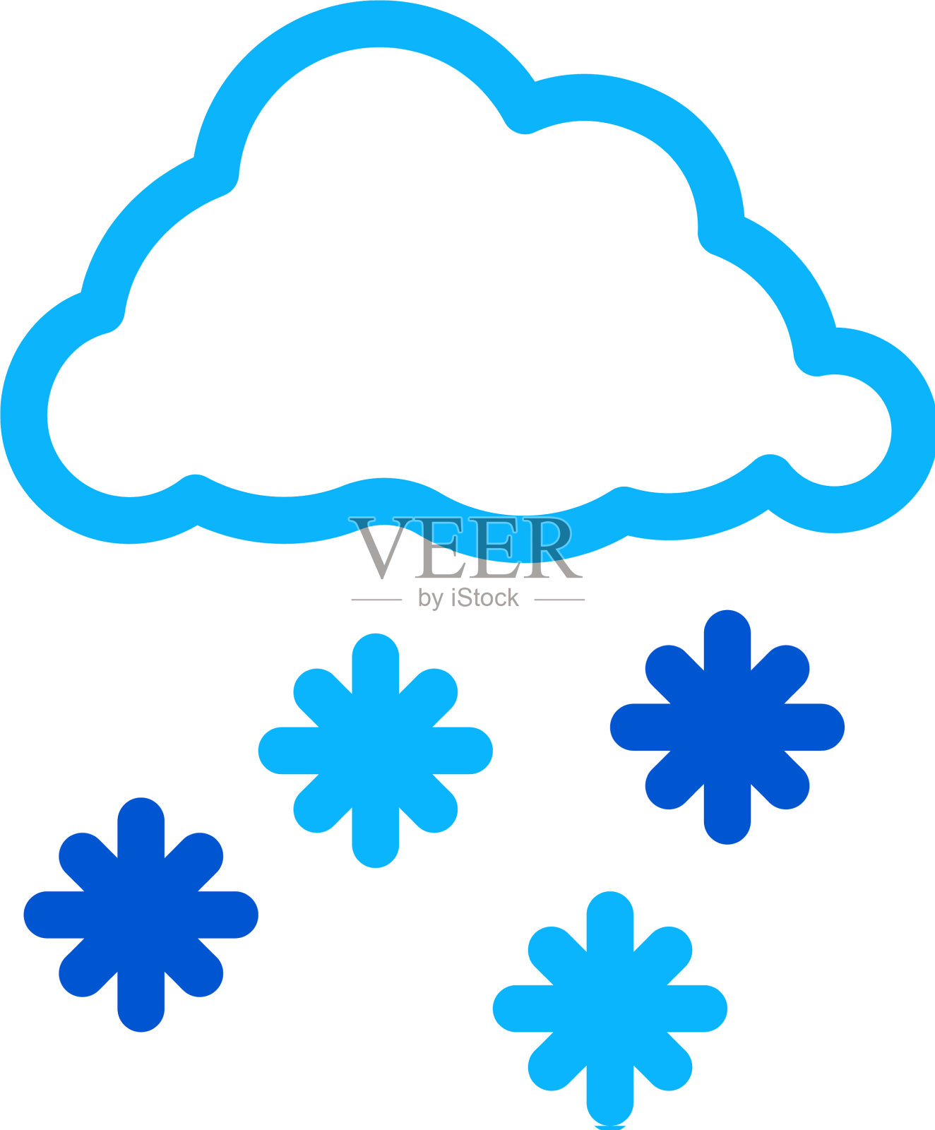 雪天气图标轮廓符号插画图片素材