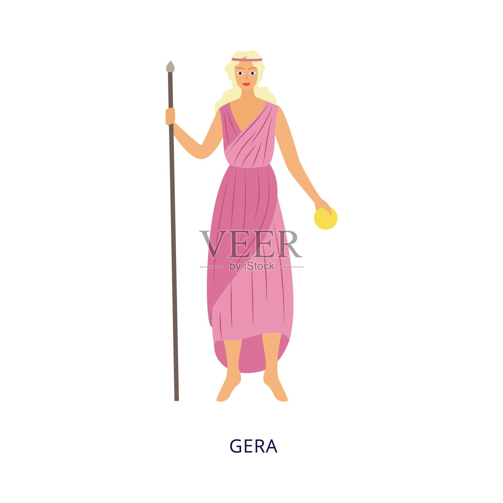 赫拉或赫拉，希腊或罗马女神插画图片素材