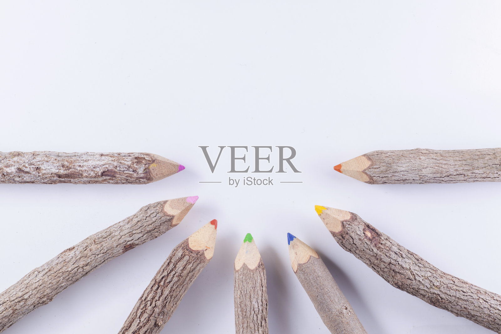 原木彩色铅笔，创意套件照片摄影图片