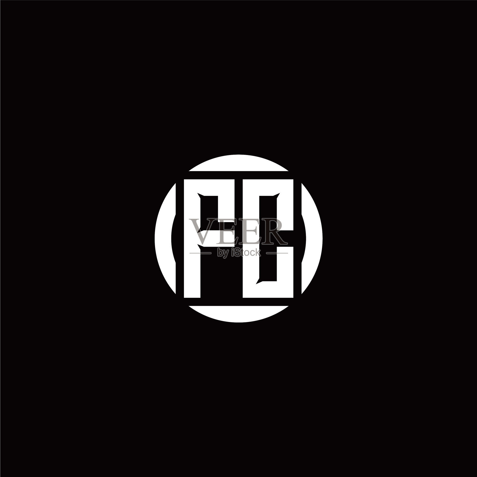 F c最初的标志现代孤立与圆插画图片素材