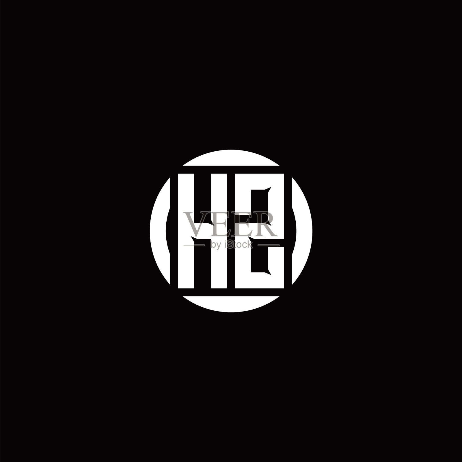 H z初始标志现代孤立用圆插画图片素材