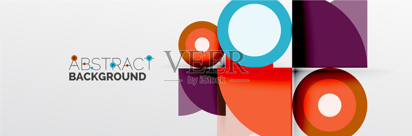 明亮的颜色圆圈抽象圆形的形状和插画图片素材