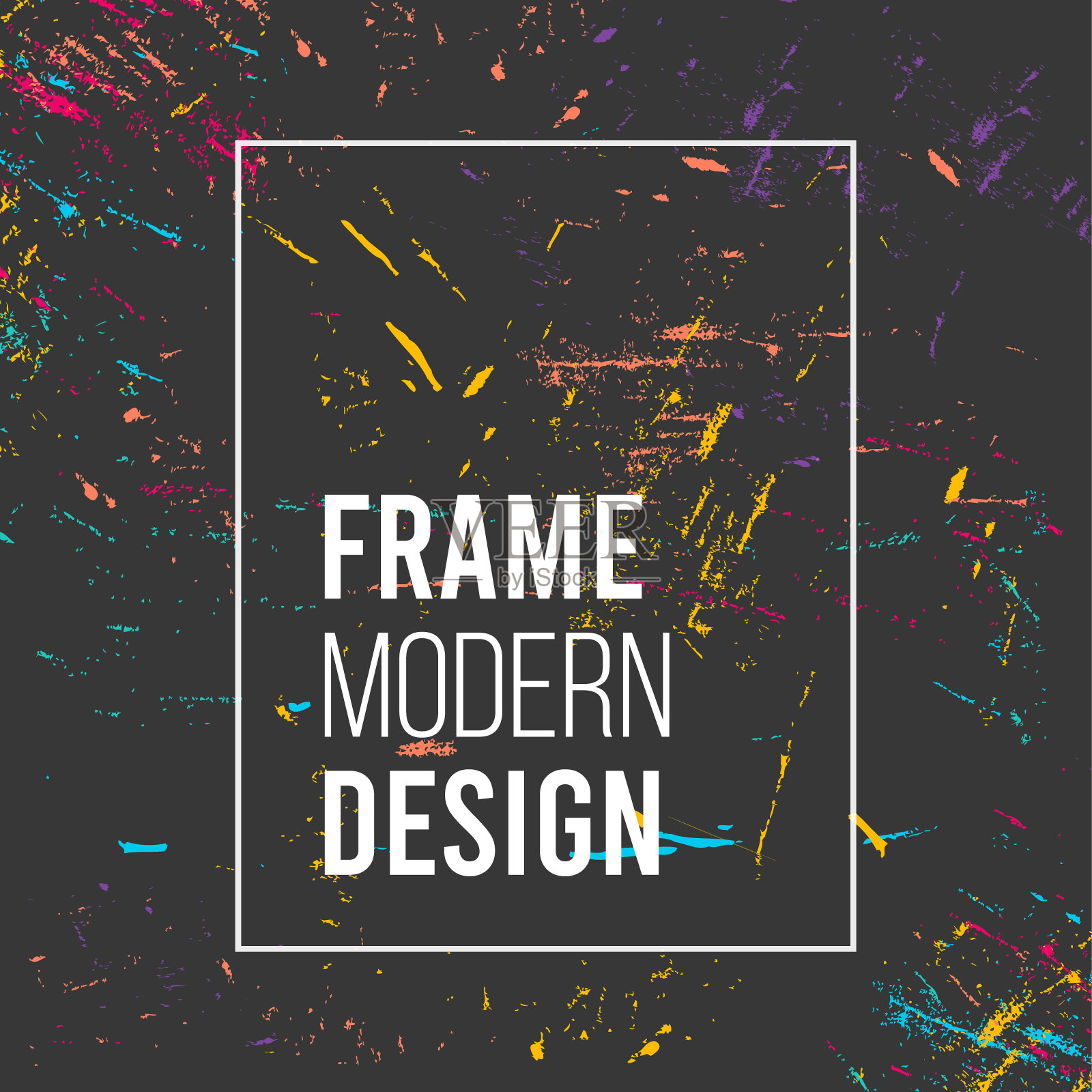 艺术设计黑色的商业背景与现代彩色喷溅漆画grunge刷横幅。设计模板传单，卡片，社会媒体封面，小册子，矢量框架图形动态潮人插画图片素材