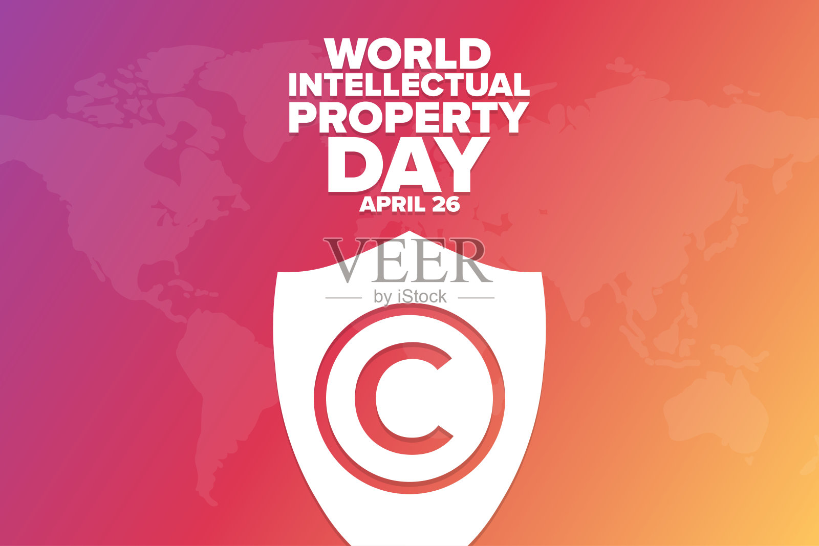 世界知识产权日。4月26日。节日的概念。模板背景，旗帜，卡片，海报与文字题词。向量EPS10插图。插画图片素材