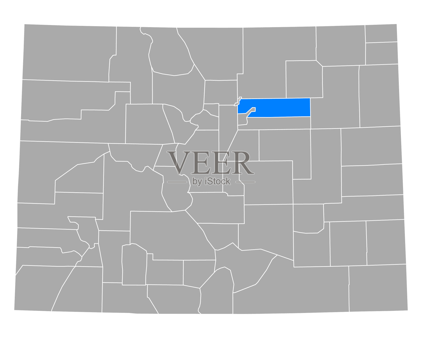 绘制科罗拉多州的亚当斯地图插画图片素材