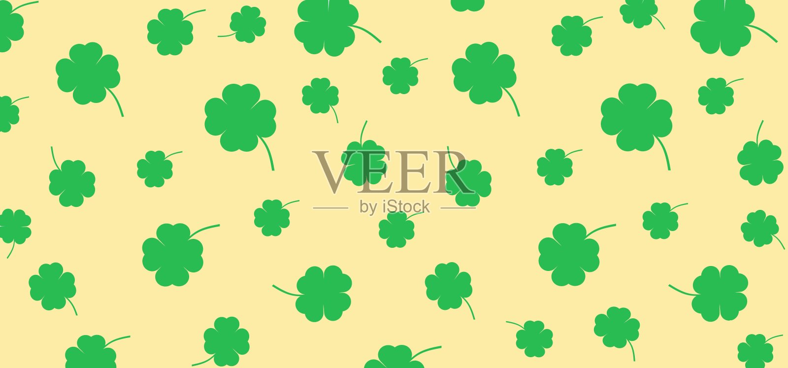 三叶草图案，帕特里克日插图背景插画图片素材