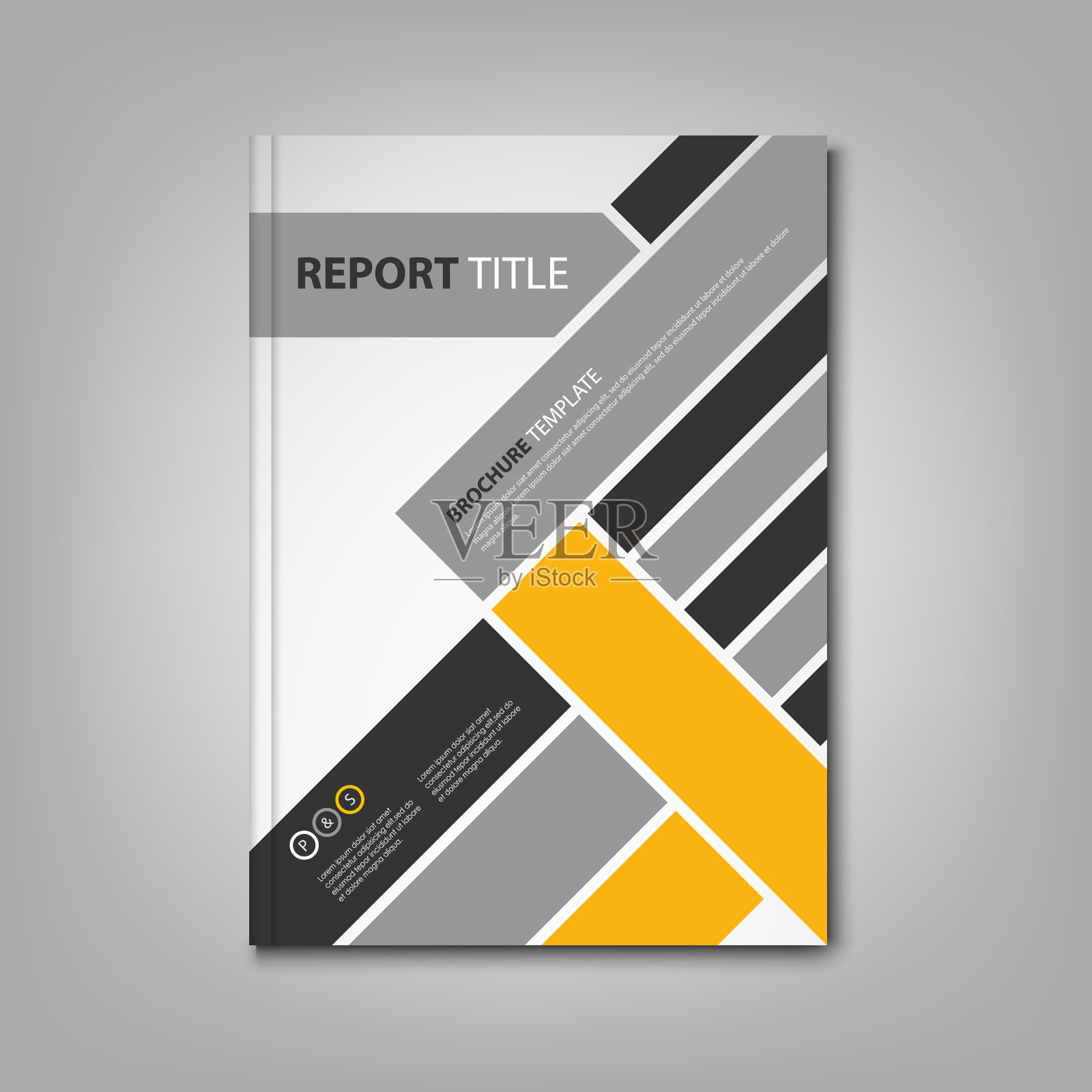 带有抽象斜条纹模板的宣传册书籍或传单设计模板素材