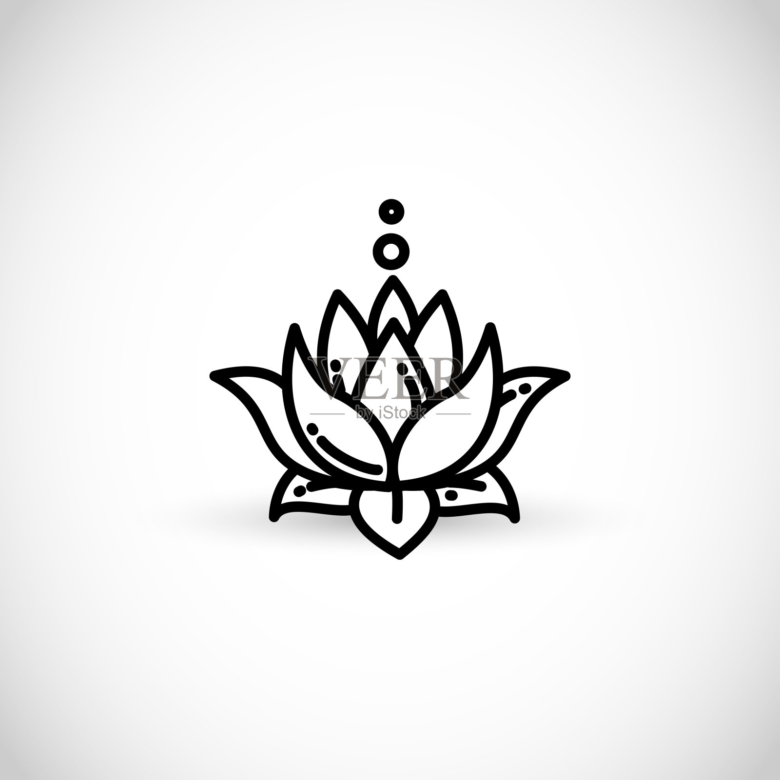 荷花-细线风格的矢量图标插画图片素材