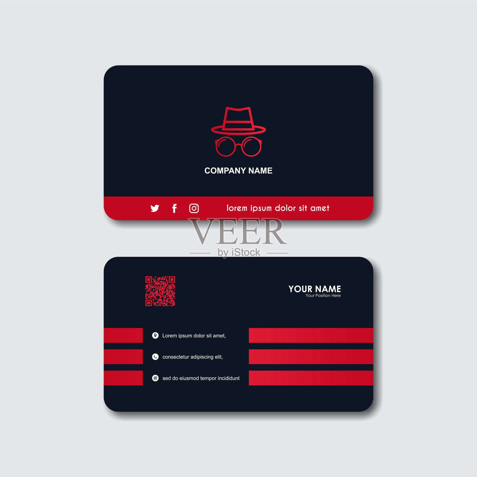 创意潮人标志和名片模板插画图片素材