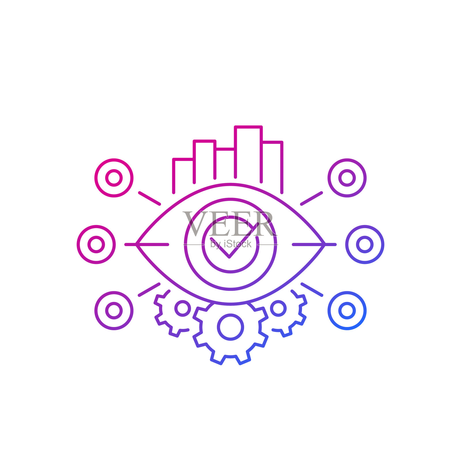 监控矢量，线条图标插画图片素材