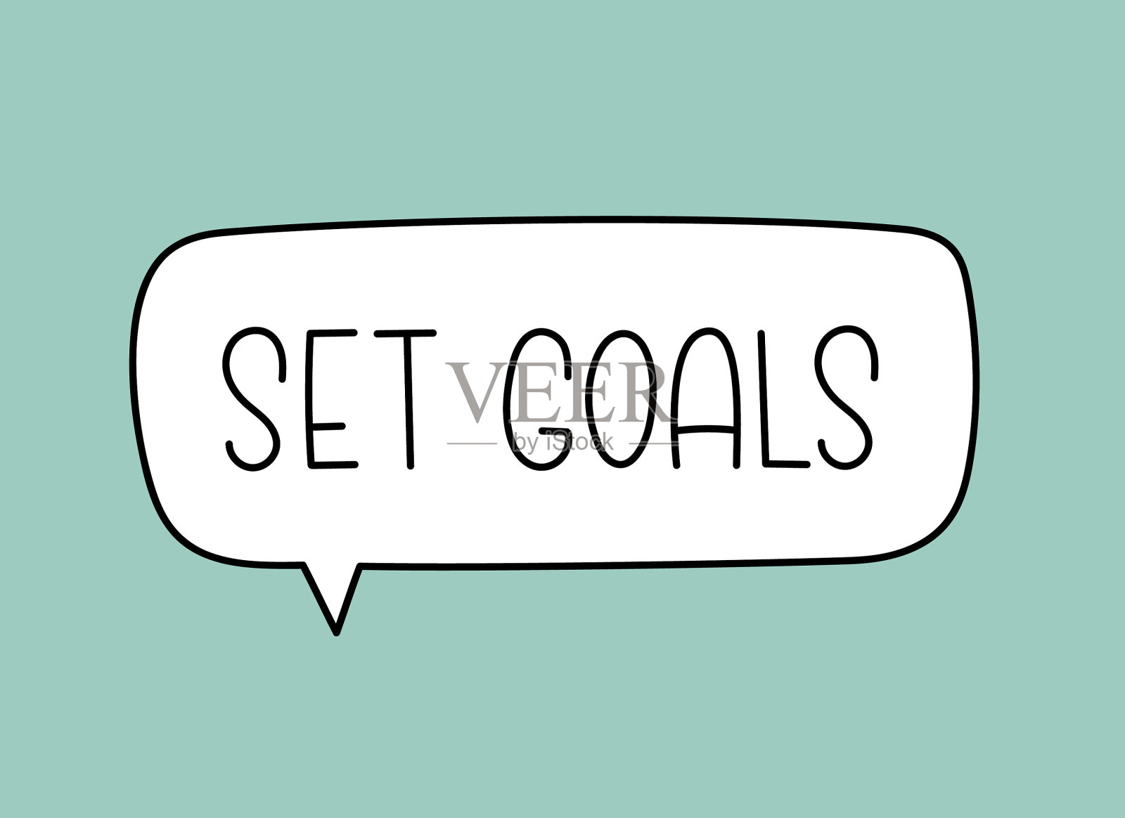 设定目标手写文本在讲话气泡插画图片素材