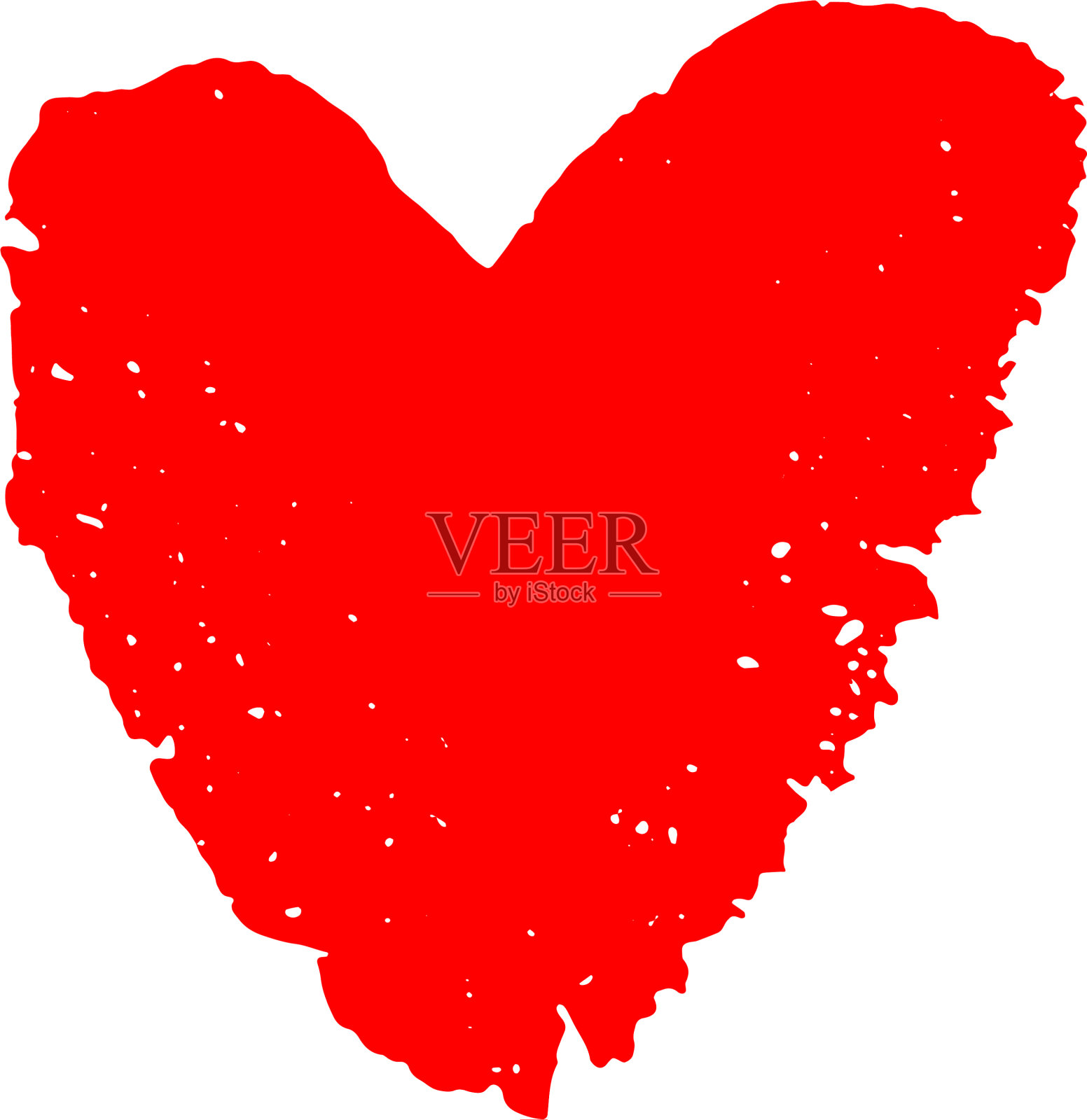 红色表示在白色背景上有一颗孤立的心脏设计元素图片