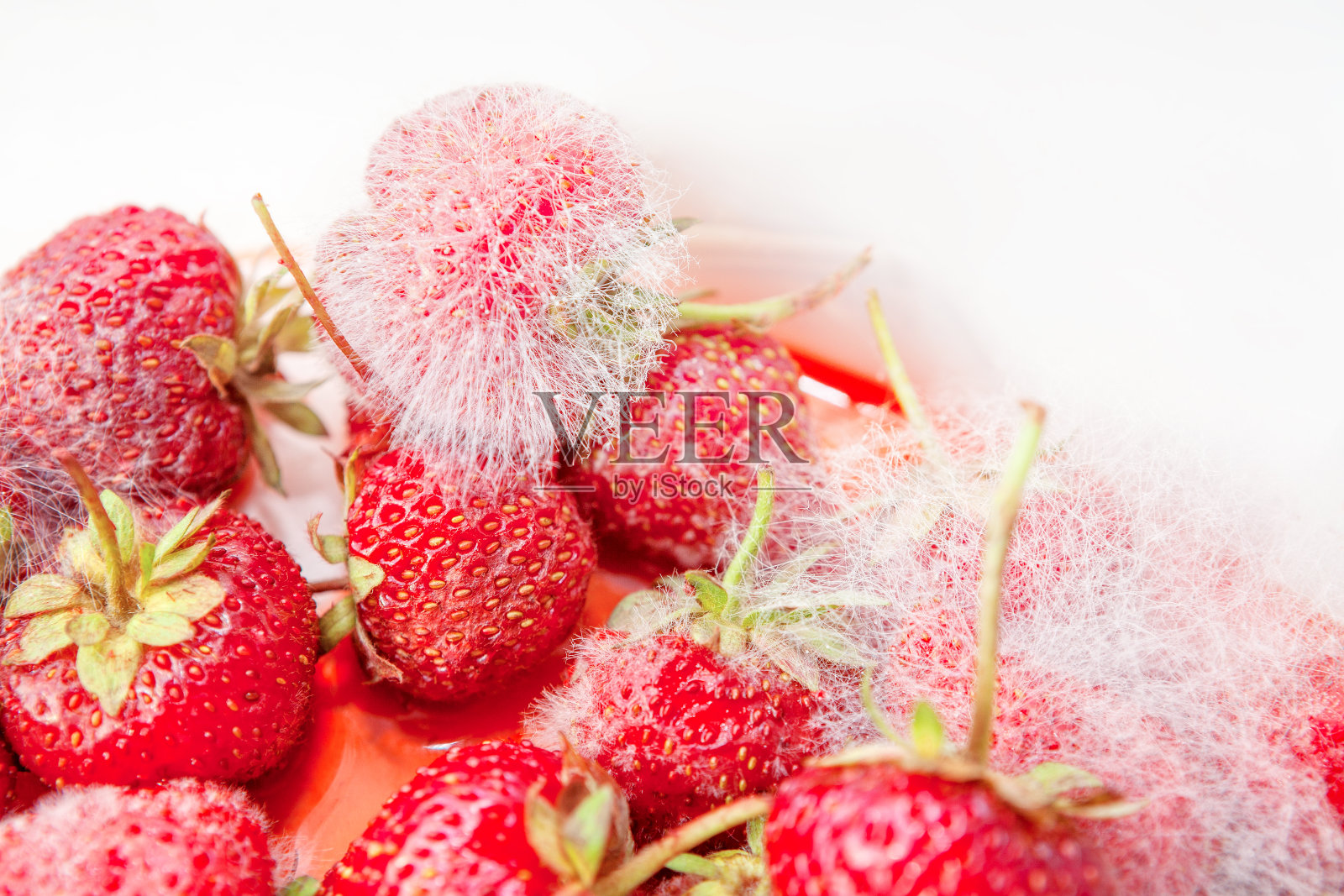 草莓在模具照片摄影图片