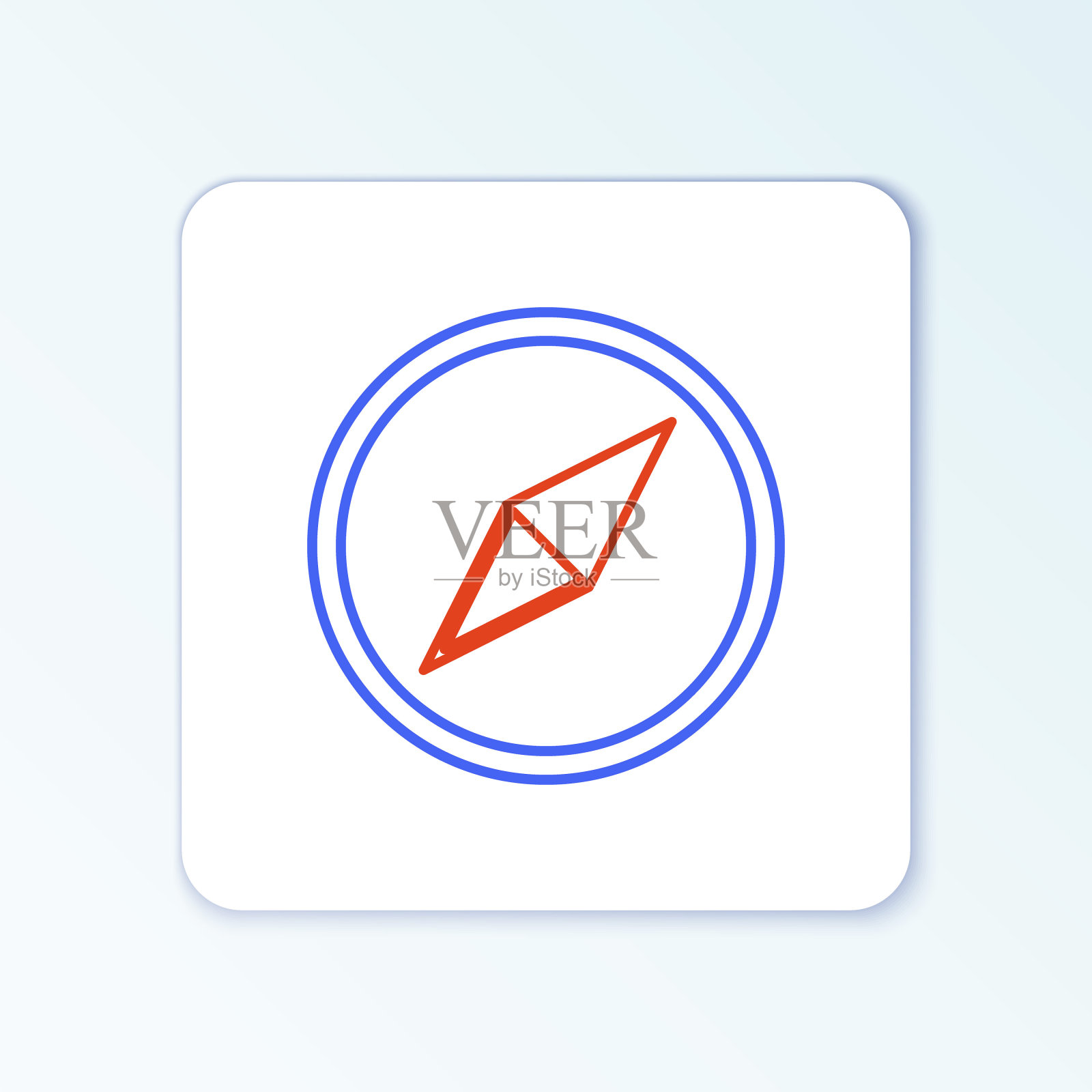 线风玫瑰图标孤立在白色背景。指南针图标的旅行。导航设计。色彩斑斓的轮廓的概念。向量图标素材