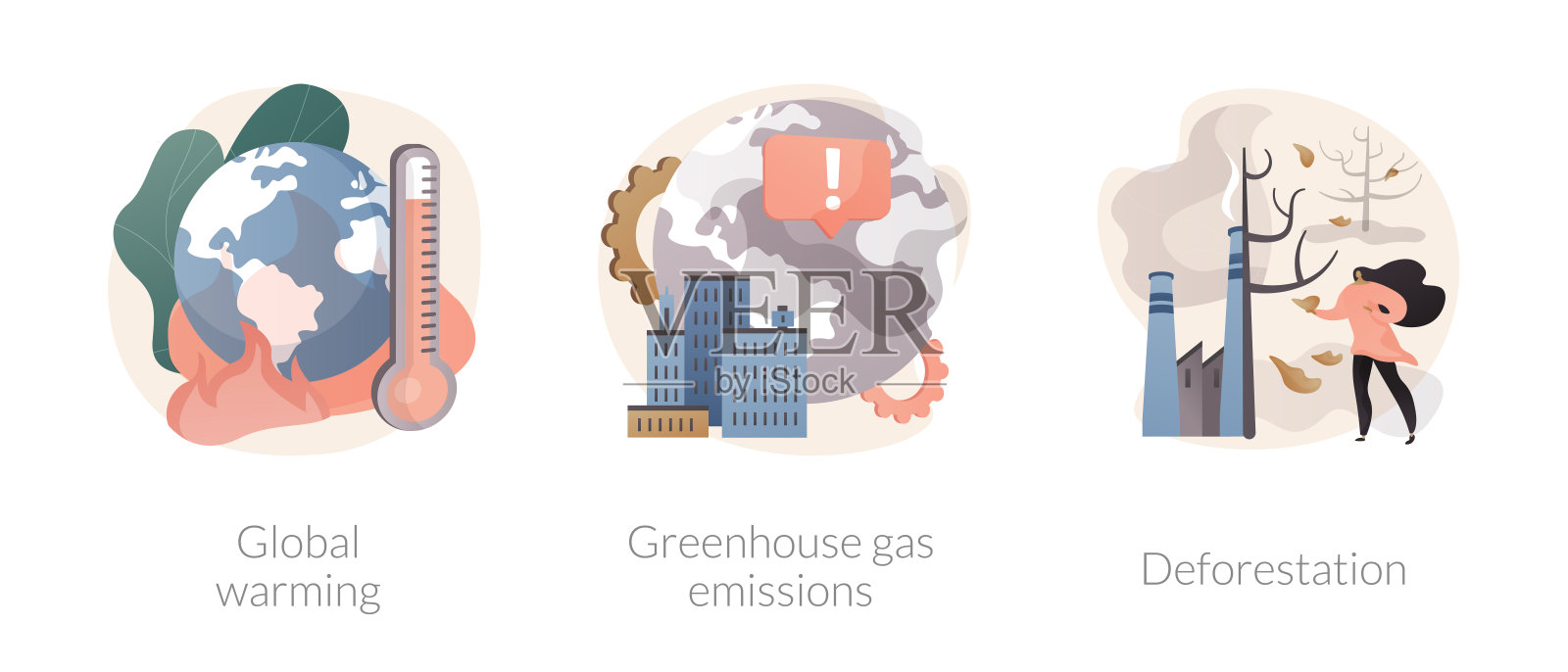 环境污染抽象概念矢量插图。插画图片素材