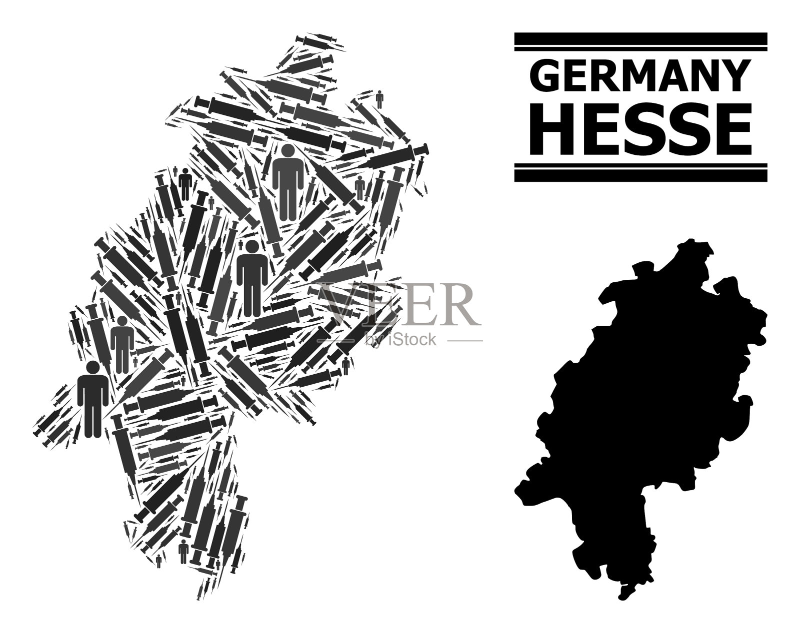 2019冠状病毒病治疗马赛克地图黑森州插画图片素材