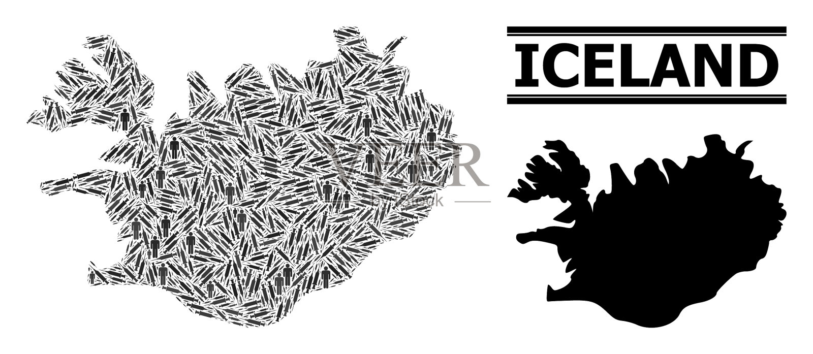 冰岛接种镶嵌图插画图片素材