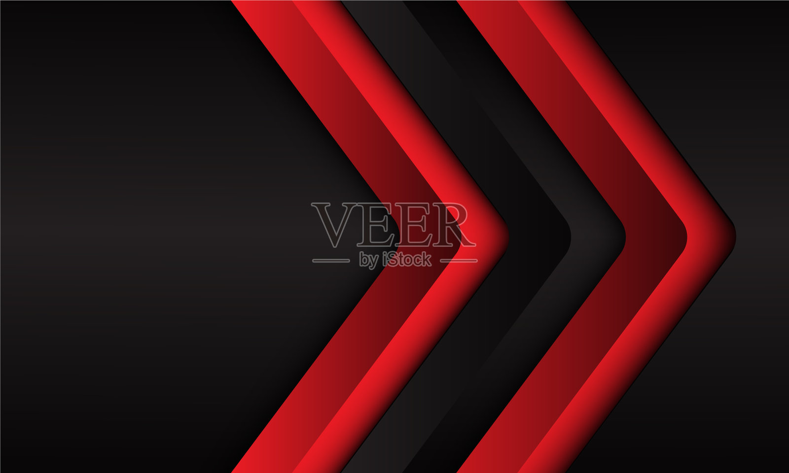 抽象红黑箭头三维方向设计模板素材